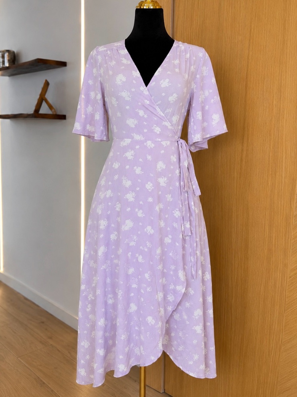 Studio B by Bobeau Lavender Wrap Midi Dress | Daydream Muse
